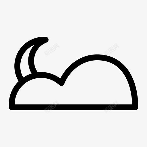 月亮云夜晚天空图标svg_新图网 https://ixintu.com 夜晚 天气 天空 月亮云
