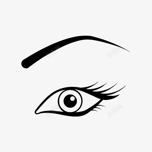 眼睛眉毛睫毛图标svg_新图网 https://ixintu.com 化妆 女人 眉毛 眼睛 睫毛