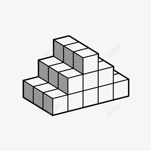 楼梯建筑形式图标svg_新图网 https://ixintu.com 建筑 形式 楼梯 游戏 魔方