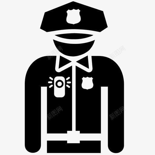 人体摄像头警察保安图标svg_新图网 https://ixintu.com 人体摄像头 保安 监控 监控摄像头 警察