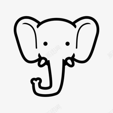 大象动物卡通图标图标