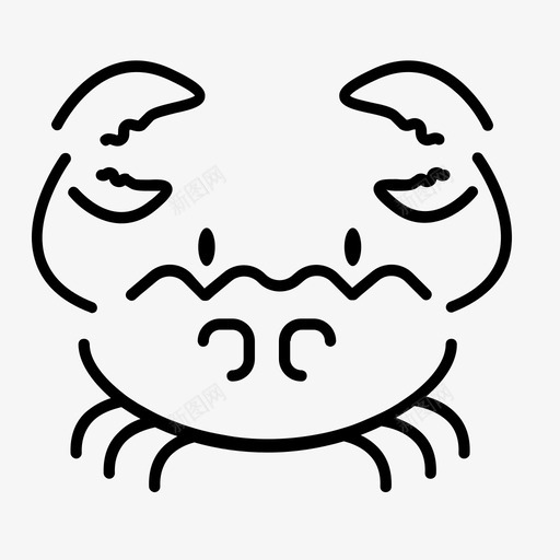 螃蟹海洋夏天图标svg_新图网 https://ixintu.com 夏天 度假 海洋 游泳 螃蟹