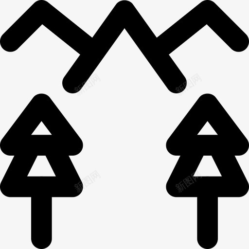 山生态自然图标svg_新图网 https://ixintu.com 史密克生态md大纲 山 户外 树木 生态 自然