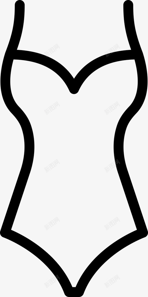 一件式泳衣服装时尚图标svg_新图网 https://ixintu.com 一件式泳衣 女性 时尚 时尚偶像女性服装轮廓 服装