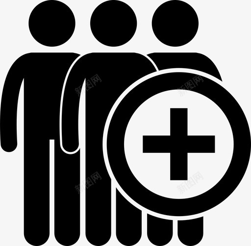 人加群人图标svg_新图网 https://ixintu.com 人 人加 人符号 群