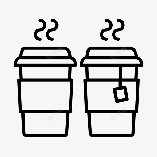 咖啡和茶饮料外卖图标svg_新图网 https://ixintu.com 咖啡和茶 外卖 饮料