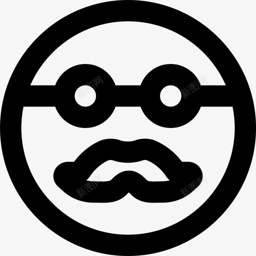 小胡子表情脸图标svg_新图网 https://ixintu.com smashicons表情符号2md大纲 小胡子 脸 表情