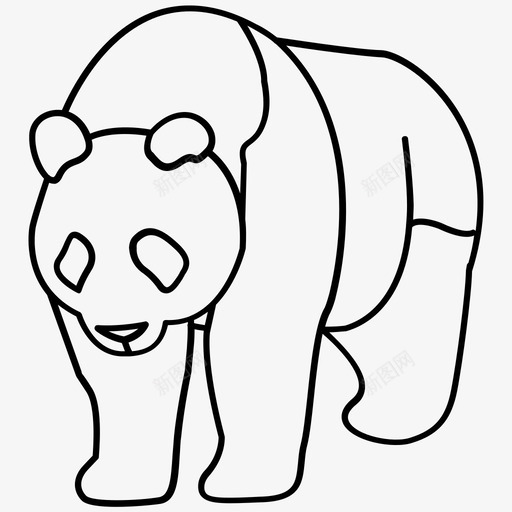 熊猫熊中国图标svg_新图网 https://ixintu.com 中国 哺乳动物我概述 濒危 熊 熊猫 环境
