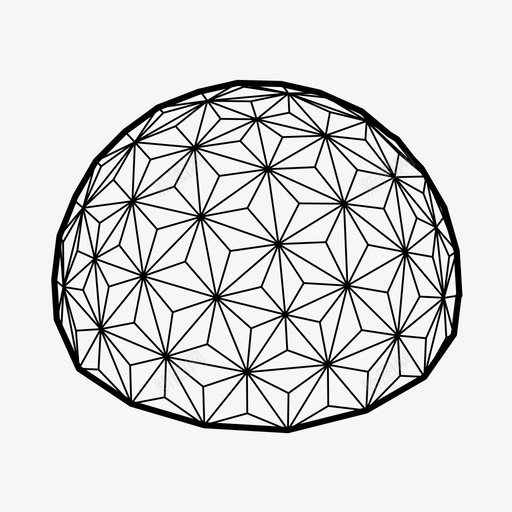 测地线穹顶建筑几何学图标svg_新图网 https://ixintu.com 六边形 几何学 建筑 测地线穹顶 球体 结构