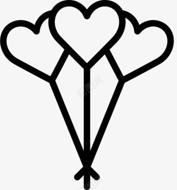 气球生活方式爱情图标图标