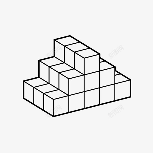 楼梯建筑形式图标svg_新图网 https://ixintu.com 建筑 形式 楼梯 游戏 魔方