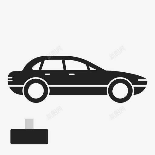 老派轿车汽车交通工具图标svg_新图网 https://ixintu.com 交通工具 汽车 老派轿车 车轮