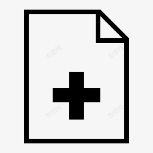 添加文档文件图标svg_新图网 https://ixintu.com 文件 文件文档 文档 添加 纸张 页面