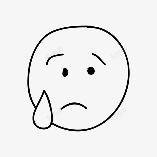 哭泣的眼泪表情画手图标svg_新图网 https://ixintu.com 哭泣的眼泪表情 悲伤 手 手绘表情 画