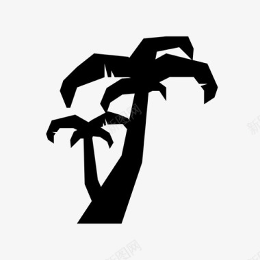 棕榈树热带度假图标图标
