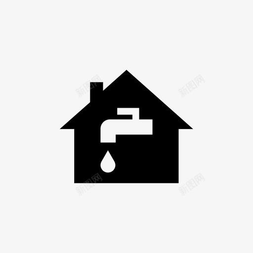 住宅供水滴水漏水图标svg_新图网 https://ixintu.com 住宅供水 滴水 漏水