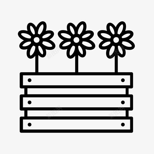 花盆花坛花园图标svg_新图网 https://ixintu.com 花 花园 花坛 花盆 花盆植物