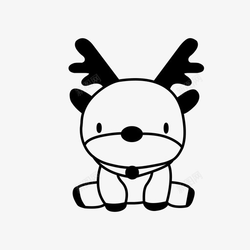 鹿动物可爱图标svg_新图网 https://ixintu.com 动物 可爱 驯鹿 鹿