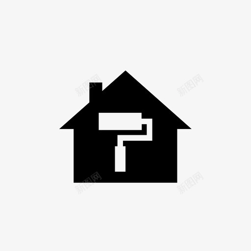 油漆房子油漆工图标svg_新图网 https://ixintu.com 油漆工 油漆房子