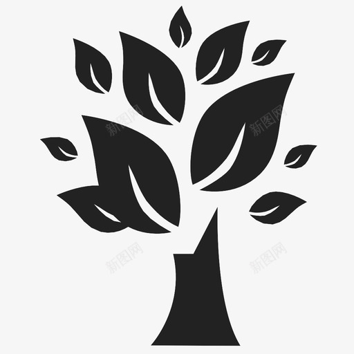 树健康树叶图标svg_新图网 https://ixintu.com 健康 有机 树 树叶 自然