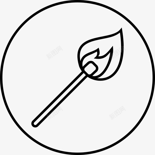 火柴燃烧火焰图标svg_新图网 https://ixintu.com 冒险第3部分 棍子 火柴 火焰 燃烧