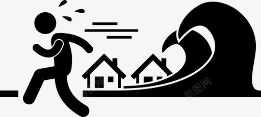 海啸灾难洪水图标svg_新图网 https://ixintu.com 水 波浪 洪水 海啸 潮汐 灾难 自然灾害