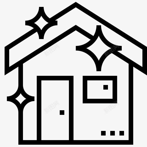 干净的房子清洁的家里的图标svg_新图网 https://ixintu.com 家里的 干净的房子 服务的 洗的 清洁的
