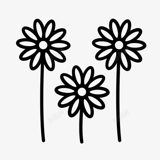花雏菊花园图标svg_新图网 https://ixintu.com 植物 花 花园 草地 雏菊