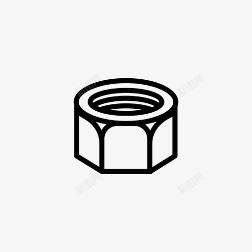 螺母螺栓结构图标svg_新图网 https://ixintu.com 修理 工具 结构 螺丝 螺栓 螺母 轮廓收集