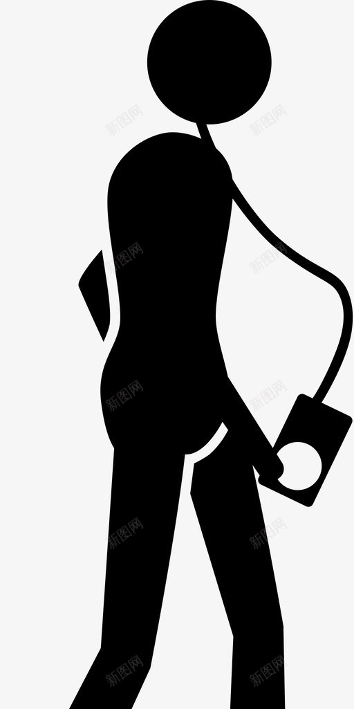 散步锻炼听音乐图标svg_新图网 https://ixintu.com 听音乐 播客 散步 锻炼