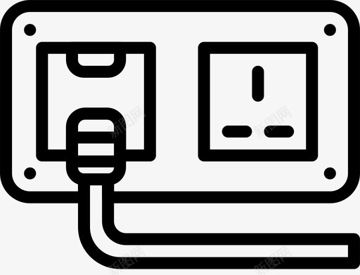 墙壁插座电缆连接器图标svg_新图网 https://ixintu.com smashicons连接器电缆外形 墙壁插座 电缆 连接器