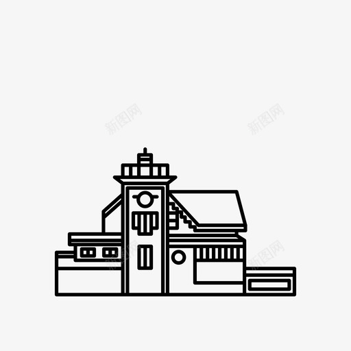 房子建筑月光王国图标svg_新图网 https://ixintu.com 建筑 房子 月光王国 海边 韦斯安德森