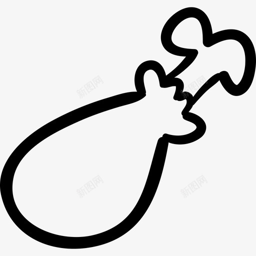 鸡骨肉勾勒手绘食品手工烹调图标svg_新图网 https://ixintu.com 手工烹调 鸡骨肉勾勒手绘食品