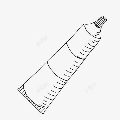 牙膏手绘素描图标svg_新图网 https://ixintu.com 我的妻子收藏 手绘 牙膏 素描 试管