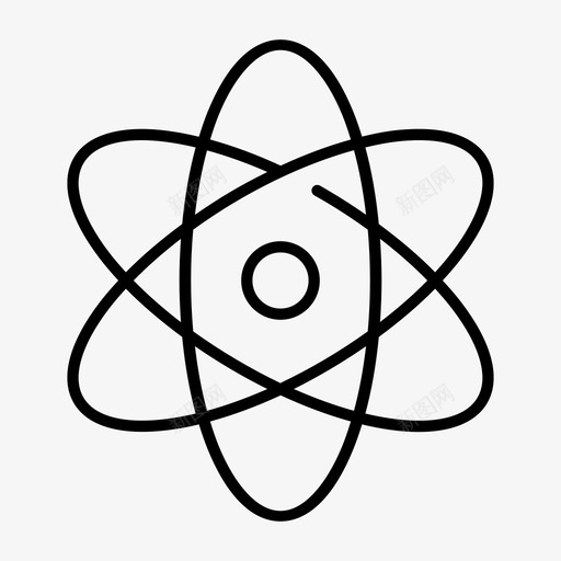 原子结构原子模型校隙精细图标svg_新图网 https://ixintu.com 原子模型 原子结构 校隙精细