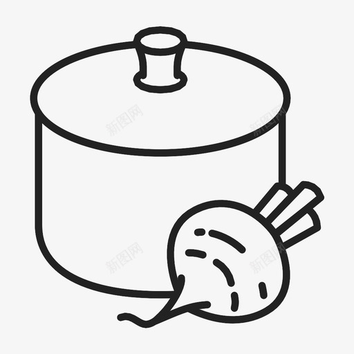蔬菜汤锅炊具厨房图标svg_新图网 https://ixintu.com 厨房 炊具 萝卜 蔬菜汤锅