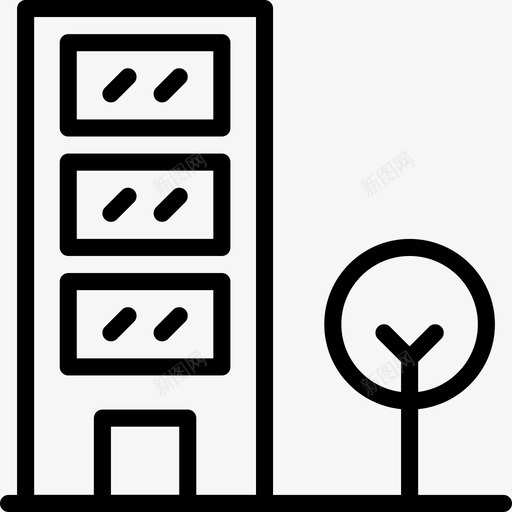 公寓楼城市道路图标svg_新图网 https://ixintu.com 公寓楼 城市 城市景观 道路