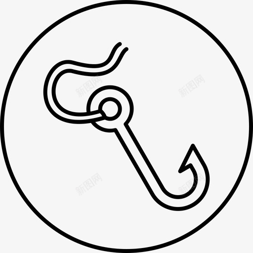 钓钩钓鱼渔具图标svg_新图网 https://ixintu.com 冒险第三部分 渔具 钓具 钓钩 钓鱼