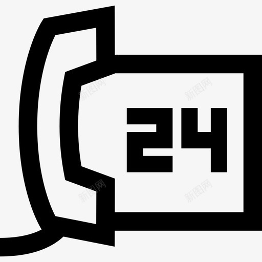24小时电话服务商务电子商务图标svg_新图网 https://ixintu.com 24小时电话服务 商务 电子商务