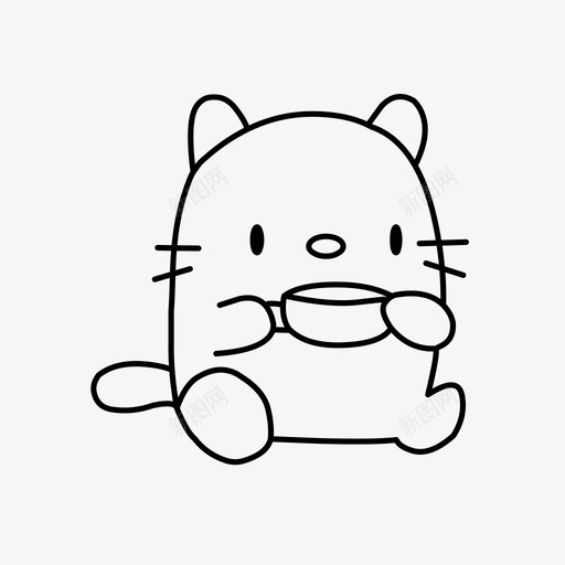 猫动物杯子图标svg_新图网 https://ixintu.com 动物 可爱 喝酒 杯子 猫 茶