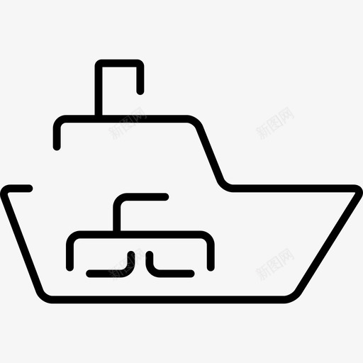 船上物流运输内有箱物流超薄图标svg_新图网 https://ixintu.com 内有箱 物流超薄 船上物流运输
