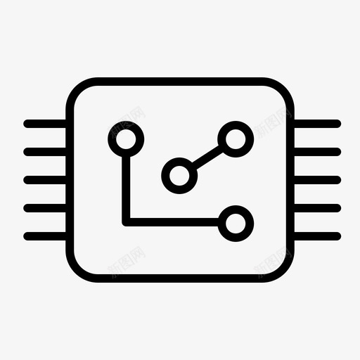 芯片电气硬件图标svg_新图网 https://ixintu.com 处理器 技术 电气 硬件 线路组合 芯片