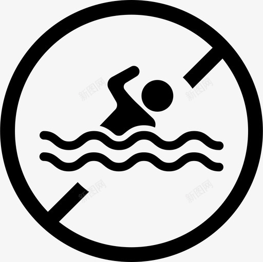 禁止游泳图标svg_新图网 https://ixintu.com 禁止游泳