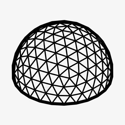 测地穹顶测地线穹顶建筑图标svg_新图网 https://ixintu.com 三角形结构 几何学 半球 巴克敏斯特富勒 建筑 测地穹顶 测地线穹顶