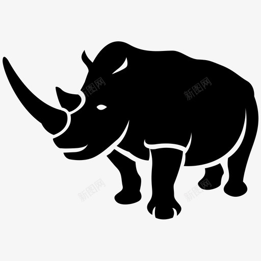犀牛非洲濒危图标svg_新图网 https://ixintu.com 保护 偷猎 哺乳动物i 濒危 犀牛 非洲