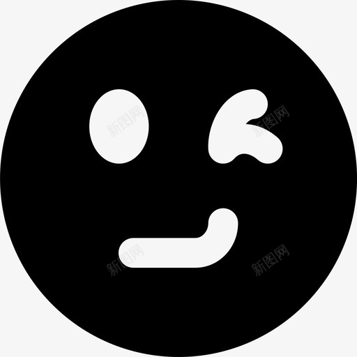 眨眼表情符号表情图标svg_新图网 https://ixintu.com smashicons表情2md纯色 眨眼 脸 表情 表情符号