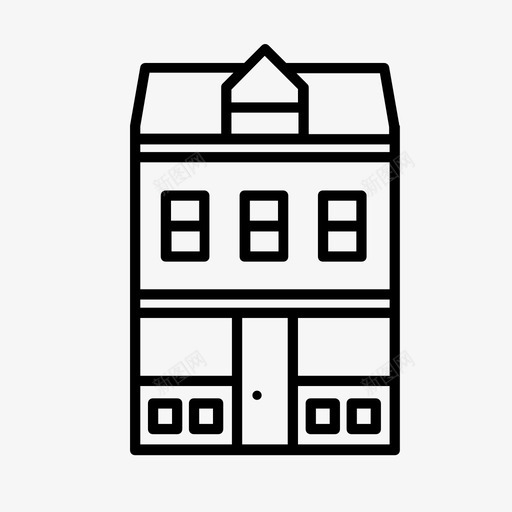联排别墅住宅露台图标svg_新图网 https://ixintu.com 住宅 联排别墅 露台