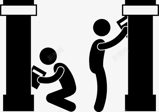 人们找书书架图书馆图标svg_新图网 https://ixintu.com 书架 人们找书 图书馆 搜索