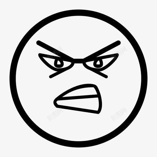 疯狂表情愤怒表情图标svg_新图网 https://ixintu.com 仇恨 怨恨 愤怒 疯狂表情 表情