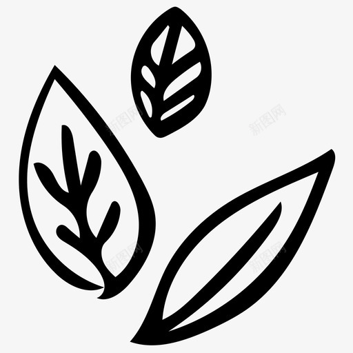 树叶树枝秋天图标svg_新图网 https://ixintu.com 大自然 手绘 春天 树叶 树枝 秋天